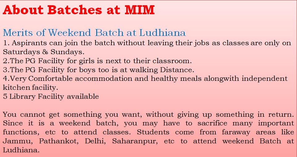 About Batches At MIM