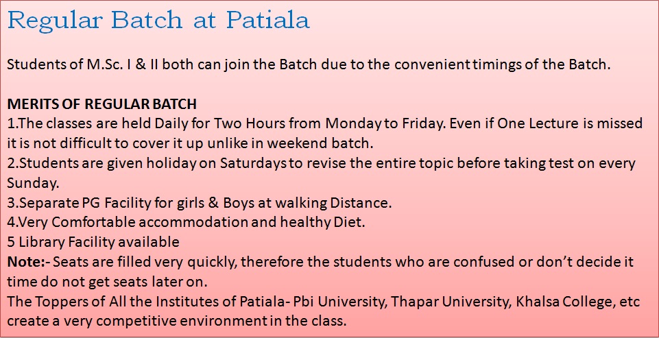 Regular Batch At Patiala