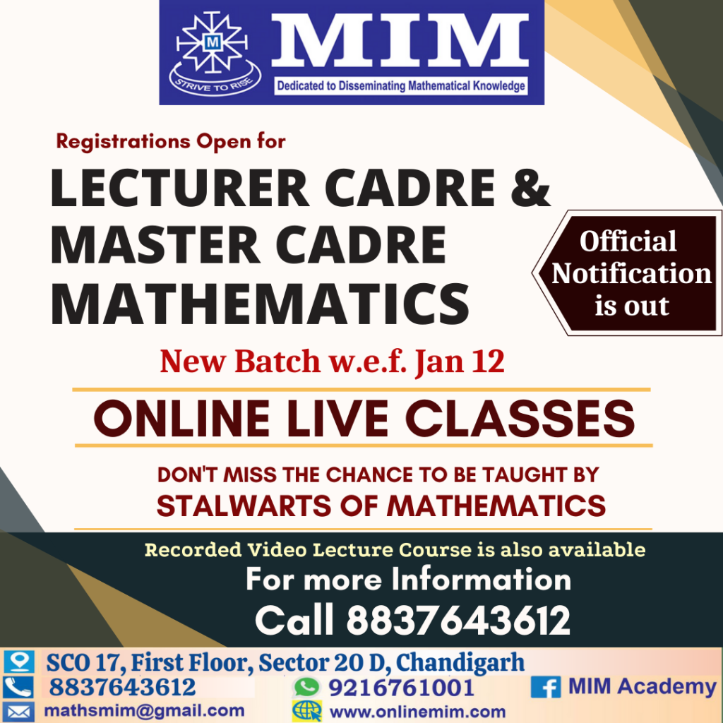Lecturer Cadre Mathematics