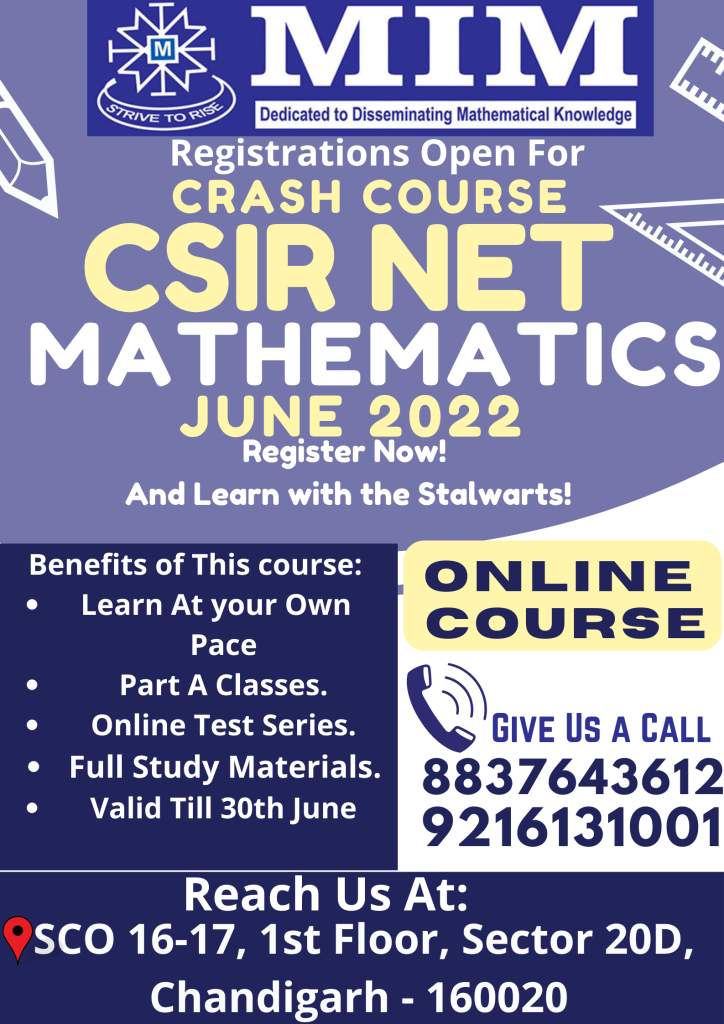 CSIR NET Maths Crash Course