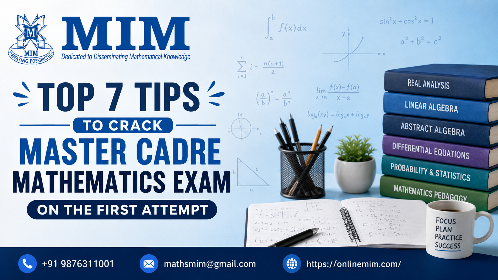 Master Cadre Maths exam tips